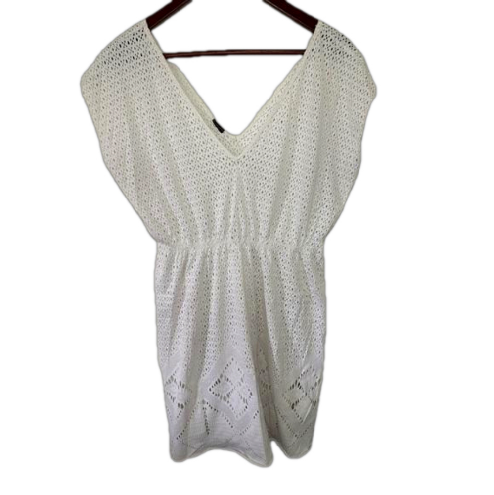 Zingara Women's Small White Crochet Swimsuit Cover Up Lightweight‎ Size 2
